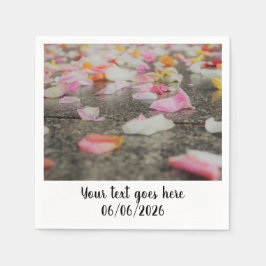 bröllop konetti ro petal napkin pappersservett