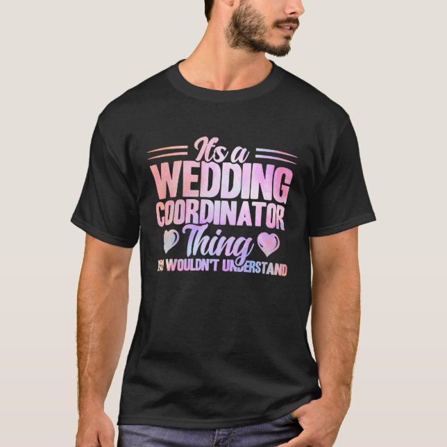 Bröllop-koordinator Vattenfärg Bröllopsfixaren 1 T Shirt (Framsida)