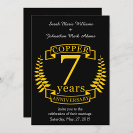 Bröllop-kopparårsdagen 7 år inbjudningar
