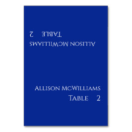 Bröllop-kort - blått och vitt bordsnummer