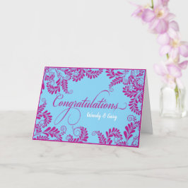 Bröllop-kort för blommigt-Grattisar (Lila) Kort