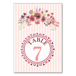 Bröllop-kort för Bordsnummer Blommigt elegant Visn