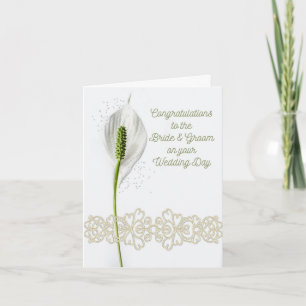Bröllop-kort för religiösa med blomma och Snöre Kort