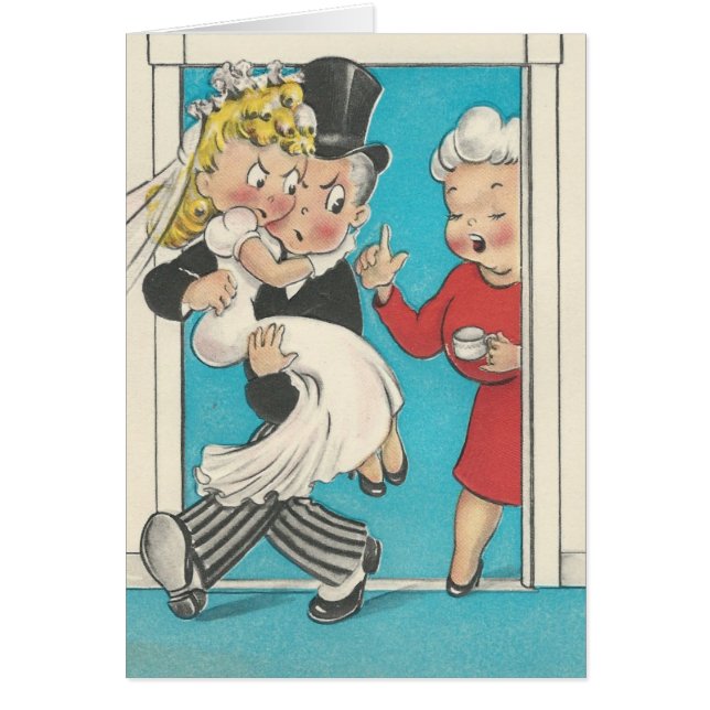 Bröllop-kort för roligt hälsningskort (Framsidan)