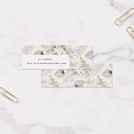 Bröllop-kort för silver luxuriös tropisk blad litet visitkort
