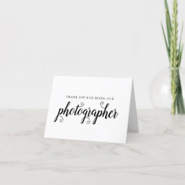 Bröllop-kort för svart fotoskrivare i Tack Kort