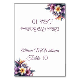 Bröllop-kort för tropisk Blommigt-Vegetarian- Bordsnummer