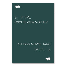 Bröllop-kort - Gris Icon-Emerald Grönt- Bordsnummer