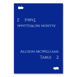 Bröllop-kort-Gris-ikonblått och vitt Bordsnummer