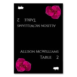 Bröllop-kort-Gris-ikonen-Black Fuchsia White- Bordsnummer