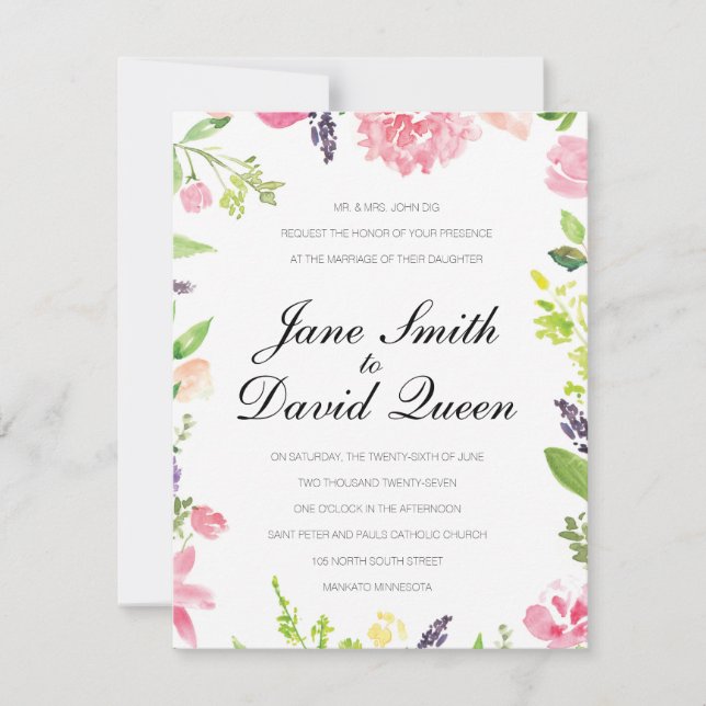 Bröllop-kort Inbjudningar (Framsida)