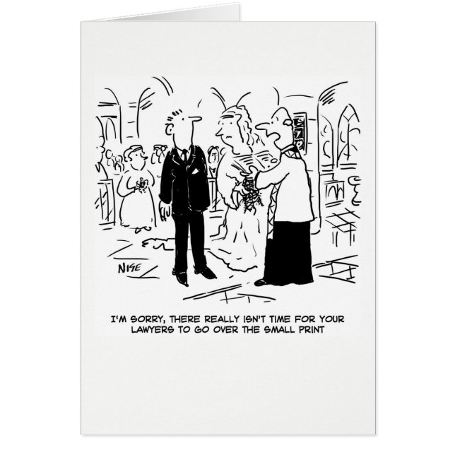 Bröllop-kort. Ingen tid att gå över till liten uts Hälsningskort (Framsidan)