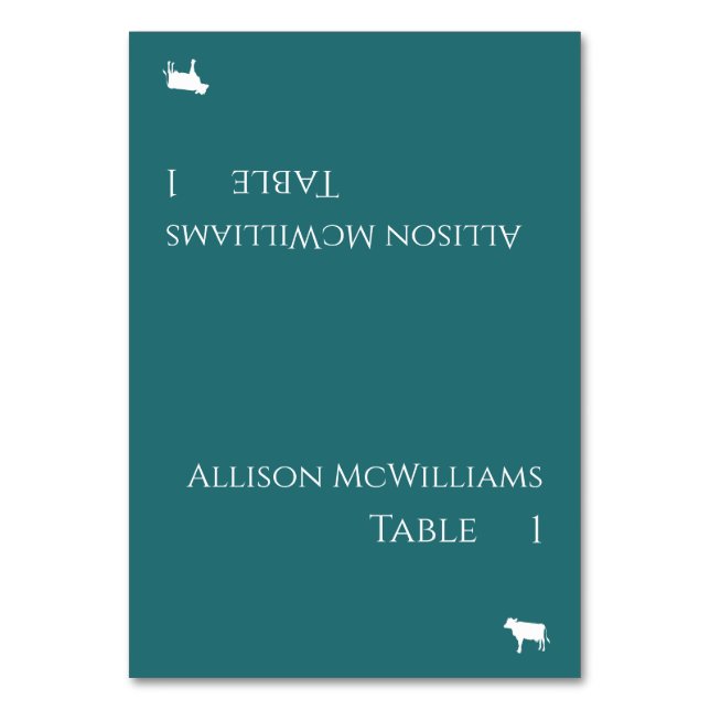 Bröllop-kort - Kött Icon-Emerald Grönt- Bordsnummer (Framsidan)