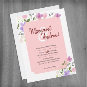 Bröllop-kort med blommigt och elegant kort