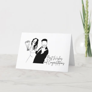 Bröllop-kort, minimalistiskt, Bride, Groom, Tomt Tack Kort