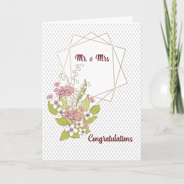 Bröllop-kort till Mr. Och Mrs. Kort (Framsida)
