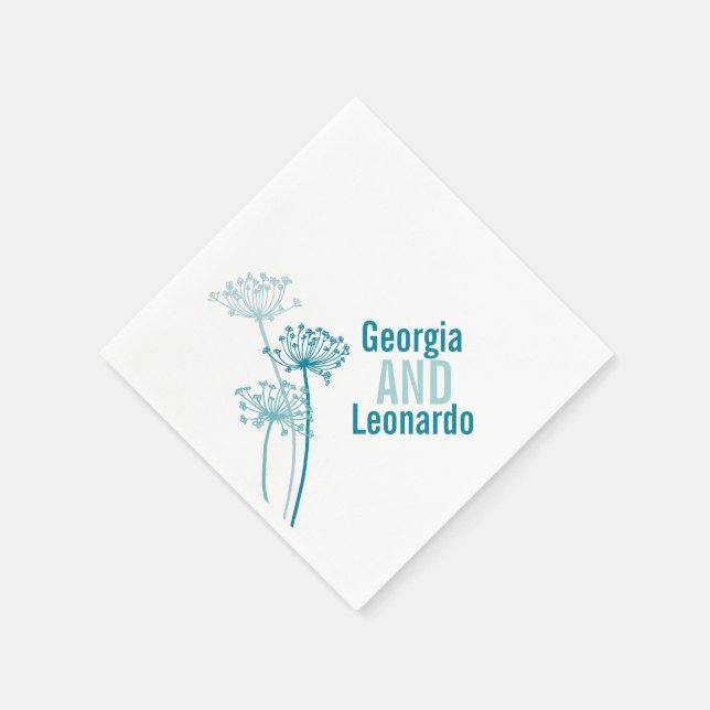 Bröllop (körvel) / kor (parsley teal) (papper napk pappersservett (Hörn)