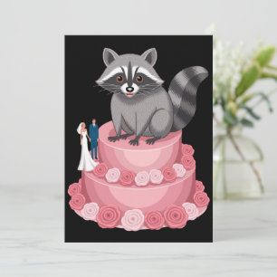 Bröllop kraschande Raccoon Feral Felications Inbjudningar