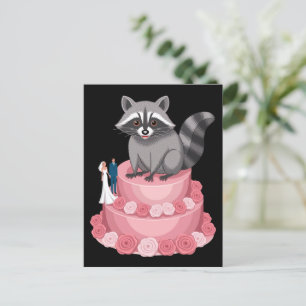 Bröllop kraschande Raccoon Feral Felications Vykort