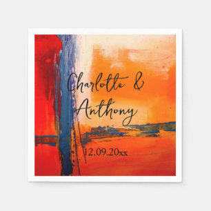 Bröllop Kreativ Abstrakt Artwork Pappersservett