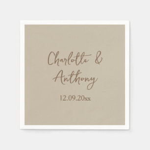Bröllop Kreativ Calligraphy Namn Date Pappersservett