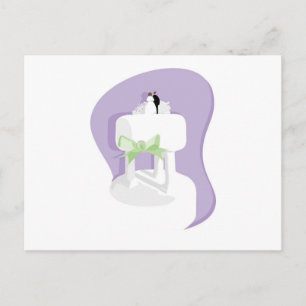 Bröllop kummel med Lavender Background och Grönt B Vykort
