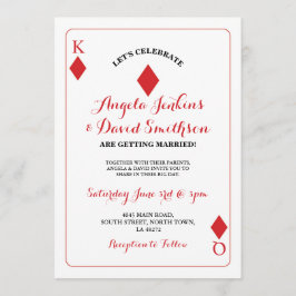 Bröllop Kung drottning Diamond Spelkort Ace Inbjud Inbjudningar