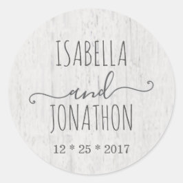 Bröllop kuvert försegling | Rustic Romantic Runt Klistermärke