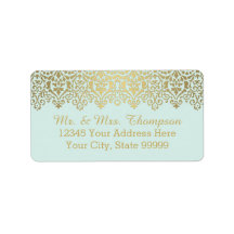 Bröllop-kuvertsetikett Vintage Golden Snöre Elegan