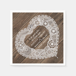 Bröllop land rustikved och snöre-blöjor pappersservett