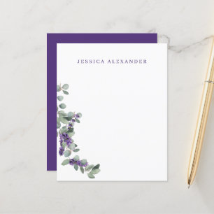 Bröllop Lavender Foliage Personlig Stationery