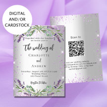 Bröllop lavender silver eucalyptus QR- kodade OSA