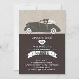 Bröllop-Lesbisk, två brider, Bröllop Inbjudningar