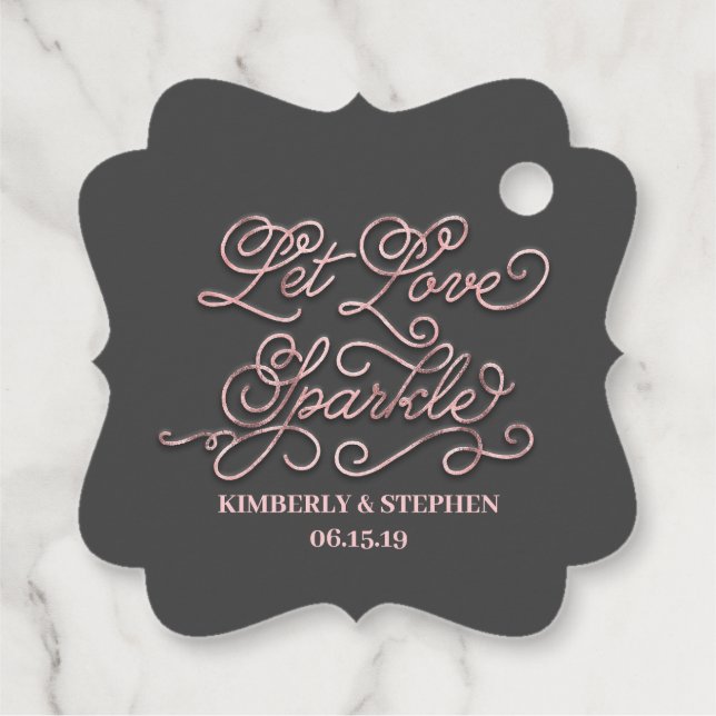 Bröllop Let Kärlek Gnistra Send Off Gåvor Etiketter (Baksida)