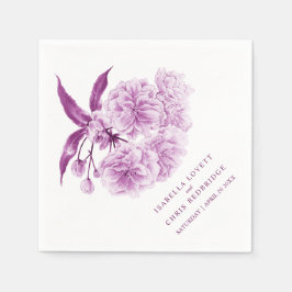 Bröllop lila Mauve blommar blommigt napkins Pappersservett