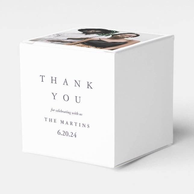 Bröllop Lila Personlig Photo Tack Presentaskar (Framsidan Sidan)