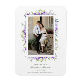 Bröllop Lila Shades Flowers & Grenar Photo Magnet