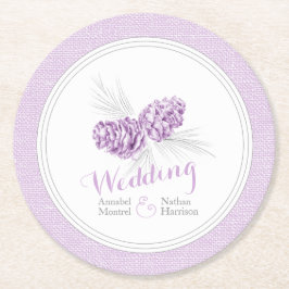 Bröllop lila vinterkonen gräs pappra underlägg