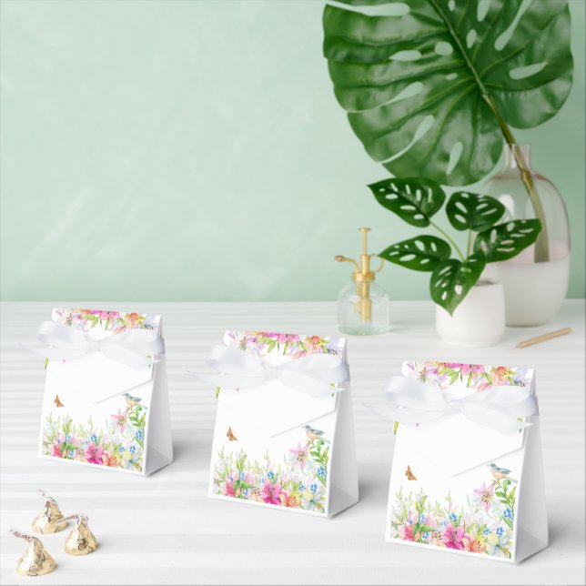 Bröllop.Lilies och Birds Watercolor Presentaskar (Multipel)