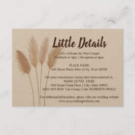 Bröllop Little Details Pampas Grass Tilläggskort