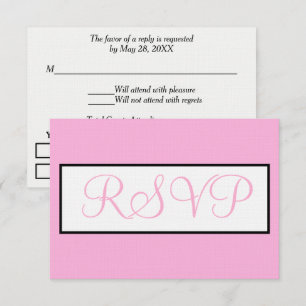 Bröllop Ljus Rosa Vitt RSVP OSA Kort