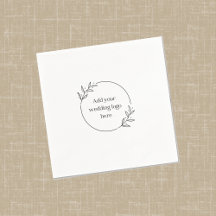 Bröllop Logotyp Anpassningsbar Cocktail Napkin DIY