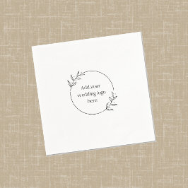 Bröllop Logotyp Anpassningsbar Cocktail Napkin DIY Pappersservett