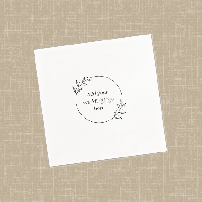 Bröllop Logotyp Anpassningsbar Cocktail Napkin DIY Pappersservett (Skapare uppladdad)