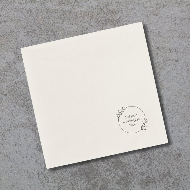 Bröllop Logotyp Anpassningsbar Cocktail Napkin DIY Pappersservett (Skapare uppladdad)