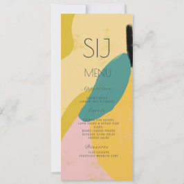 Bröllop Logotyp Organic Lemon Art Dinner Menu Julkort