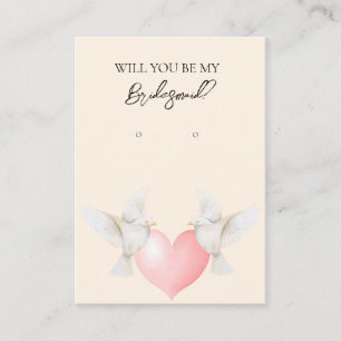 Bröllop Love Bird Bridesmaid Earring Visning Card Visitkort