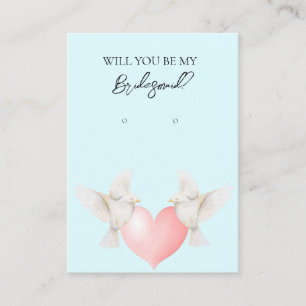Bröllop Love Bird Bridesmaid Earring Visning Card Visitkort
