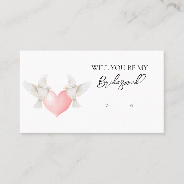 Bröllop Love Bird Bridesmaid Earring Visning Card Visitkort (Framsida)