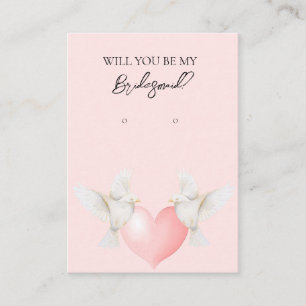 Bröllop Love Bird Bridesmaid Earring Visning Card Visitkort